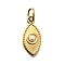 304 Stainless Steel Pendants, with Shell Pearl, with Jump Ring, Horse Eye Charm, Ion Plating(IP), Real 14K Gold Plated, 19.5x9.5x2.8mm, Hole: 2.5x5mm