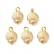 Plating ABS Plastic Charms, with Brass Loops, Shell Shape, Golden, 13x9x4mm, Hole: 1.8mm