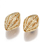 Brass Filigree Beads, Hollow, Nickel Free, Real 18K Gold Plated, 18.5x12.5mm, Hole: 1.2mm