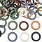 NBEADS 60 Pcs 6 Colors Natural Wood Rings, 44mm Handmade Round Wooden Charm Circle Linking Rings Pendant Dyed Wooden Slices for Earring Jewelry DIY Craft Making, Hole: 1.8mm