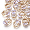 Brass Pendants, with Glass and Rhinestone, Faceted, Rectangle, Medium Orchid, 17x10.5x7mm, Hole: 1.2mm