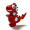 PVC Plastic Big Pendants, Dinosaur Charm, Red, 52x51x20.5mm, Hole: 3mm