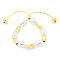 Teardrop ABS Imitation Pearl Slider Bracelets, Rack Plating Twisted Brass Bead Bracelets for Women, Cadmium Free & Lead Free, Long-Lasting Plated, Real 18K Gold Plated, Inner Diameter: 1-5/8~3 inch(4~7.5cm)