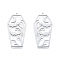 Non-Tarnish Halloween 201 Stainless Steel Pendants, Laser Cut, Coffin with Bat, Stainless Steel Color, 45x23.5x1mm, Hole: 1.5mm