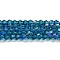 Transparent Electroplate Glass Beads Strands, AB Color Plated, Faceted, Bicone, Steel Blue, 2.9~3.3x2.5mm, Hole: 0.7mm, about 135~140pcs/strand, 38~40cm