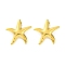 Ion Plating(IP) 304 Stainless Steel Starfish Stud Earrings, Real 18K Gold Plated, 40x38.5mm