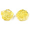 Transparent ABS Plastic Cabochons, AB Color Plated, Rose, Yellow, 18x17x6.5mm