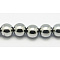 Non-Magnetic Synthetic Hematite Beads Strands, Grade A, Round, Platinum Plated, Size: about 12mm in diameter, hole: 1mm, about 35pcs/strand, 15.7 inch