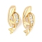 Brass Micro Pave Clear Cubic Zirconia Pendantsn, Dlphin Charms, Cadmium Free & Nickel Free & Lead Free, Real 18K Gold Plated, 13.5x6.5x2mm, Hole: 1mm