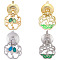 16Pcs 4 Styles Zinc Alloy Enamel Box Handles, with Iron Finding, Tree & Bird, Platinum & Golden, 55mm, 4pcs/style