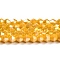 Opaque Solid Color Electroplate Glass Beads Strands, AB Color Plated, Faceted, Bicone, Gold, 4x4mm, Hole: 0.8mm, about 80~85pcs/strand, 30~32cm