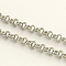 Tarnish Resistant 304 Stainless Steel Double Link Rolo Chains, with Spool, for Necklace Making, Unwelded, Stainless Steel Color, 4x0.7mm, about 82.02 Feet(25m)/roll
