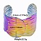European and American Style 304 Stainless Steel Cuff Bangles for Women, Rainbow Color