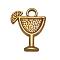 Tibetan Style Tropical drink Alloy Pendants, Lead Free and Cadmium Free, Margarita, Antique Golden, 17x14x2mm, Hole: 1.5mm