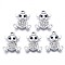 Alloy Pendants, with Crystal Rhinestone, Cadmium Free & Lead Free, Bear, Platinum, 17x14x4mm, Hole: 1.8mm