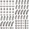Tibetan Style Alloy Beads, Mixed Shapes, Antique Silver, 12.5x11.5x1.15cm