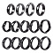 14pcs 14 styles Synthetic Hematite Plain Band Finger Rings, Power Stone Jewelry for Women, US Size 6~12 3/4(16.5~22mm), 1pc/style