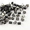 Iron Ribbon Crimp Ends, Gunmetal, 6x7mm, hole: 2mm