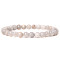 Natural White Crazy Agate Round Beaded Stretch Bracelet