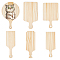 6Pcs 6 Style Wood Big Pendants, Geometric Charms, Undyed, Antique White, Mixed Shapes, 228~240x79~159x5mm, Hole: 5~13mm, 1pc/style