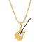 Stainless Steel Pendant Necklaces, Guitar, Golden, 23.62 inch(60cm)
