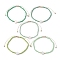 5Pcs 5 Colors Natural Shell Heart & Seed Braided Bead Bracelets Set, Adjustable Synthetic Hematite Stackable Bracelets, Lime Green, Inner Diameter: 2-1/4~3-3/8 inch(5.6~8.7cm), 1Pc/color
