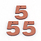 PU Leather Pendants, Number 5, Coral, 16x13.5x2mm, Hole: 1mm