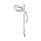 Brass Pave Clear Cubic Zirconia Pendants, Cadmium Free & Nickel Free & Lead Free, Bowknot, Platinum, 39x18.5x6.5mm, Hole: 2x3mm