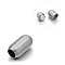 Tarnish Resistant Matte 304 Stainless Steel Barrel Magnetic Clasps with Glue-in Ends, Stainless Steel Color, 19x10mm, Hole: 6mm