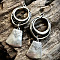 Bohemian Style Ring with Trapezoid Alloy Dangle Earrings, Antique Silver, 75mm
