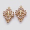 Brass Micro Pave Cubic Zirconia Links, Cross, Golden, 20x14x3.5mm, Hole: 1.5mm