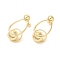 Brass Teardrop with Ball Dangle Stud Earrings for Women, Real 16K Gold Plated, 34x17mm
