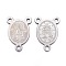 Tarnish Resistant 304 Stainless Steel Chandelier Component Links, 3 Loop Connectors, Oval, Stainless Steel Color, 15x10.5x0.8mm, Hole: 1mm