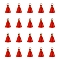 Polycotton(Polyester Cotton) Tassel Pendant Decorations, Mini Tassel, with Iron Findings and Metallic Cord, Red, 10~15x2~3mm, Hole: 1.5mm