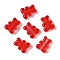 Transparent Spray Paint Glass Beads, Bear, Red, 10x8x4mm, Hole: 1mm