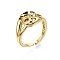 Brass Micro Pave Cubic Zirconia Cuff Rings, Open Rings, Heart, Cadmium Free & Nickel Free & Lead Free, Colorful, Golden, US Size 6 3/4(17.1mm)