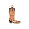 Western Cowboy Theme Alloy Enamel Pendants, Golden, Boot with Word Wild Western, 31.5x20.5x1mm, Hole: 2mm