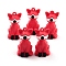 PVC Faceted Fox Pendants, for DIY Keychain Making, Crimson, 46x24.5x24mm, Hole: 3mm