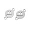 Non-Tarnish 304 Stainless Steel Connector Charms, Sad Expression, Stainless Steel Color, 29x17x1.5mm, Hole: 4mm