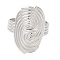 Non-Tarnish 304 Stainless Steel Vortex Open Cuff Ring for Women, Stainless Steel Color, Inner Diameter: 18mm