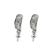 Brass Micro Pave Cubic Zirconia Pendants Bails, Lead Free & Cadmium Free, Long-Lasting Plated, Rack Plating, Platinum, 16.5x9x3mm, Pin: 0.5mm