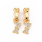 Brass Micro Pave Clear Cubic Zirconia Fold Over Clasps, Nickel Free, Bowknot, Real 18K Gold Plated, 14.5x8x2.5mm, Clasp: 12x6x6mm, Inner Diameter: 4mm