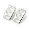 Non-Tarnish 304 Stainless Steel Stud Earrings, Rectangle, Stainless Steel Color, 30x19mm