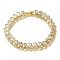 Rack Plating Brass Micro Pave Cubic Zirconia Chain Bracelets, Cadmium Free & Lead Free, Long-Lasting Plated, Rectangle, Real 18K Gold Plated, 7-7/8 inch(20cm)