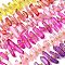 Natural Quartz Crystal Beads Strands, Faceted, Dyed, Nuggets Stick, with Seed Beads, Mixed Color, 11~25x3~9x4~10mm, Hole: 1~1.2mm, about 19~26pcs/strand, 7.09~7.48''(18~19cm)
