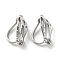 Brass Clip-on Earring Findings, for non-pierced ears, Platinum Plated, Nickel Free, 12.5x6x8mm