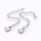 Tarnish Resistant 304 Stainless Steel Chain Extender, Heart, Stainless Steel Color, 70x3mm, Heart: 6.5x9x1mm.