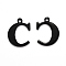 304 Stainless Steel Alphabet Charms, Electrophoresis Black, Letter.C, 12x9.5x1mm, Hole: 1mm