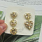 Plastic Imitation Pearl Tassel Earrings, Butterfly, Golden, Butterfly
