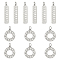 12Pcs 2 Style 304 Stainless Steel Pendants, Manual Polishing, with Jump Ring, Textured, Moon Phase, Stainless Steel Color, 27x6.5x1mm and 17x15x1mm, 6pcs/style
